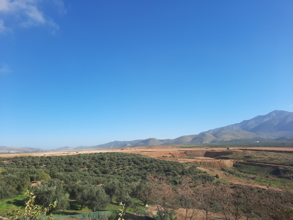 Early construction site of the new Kastelli Airport in Crete during November 2022