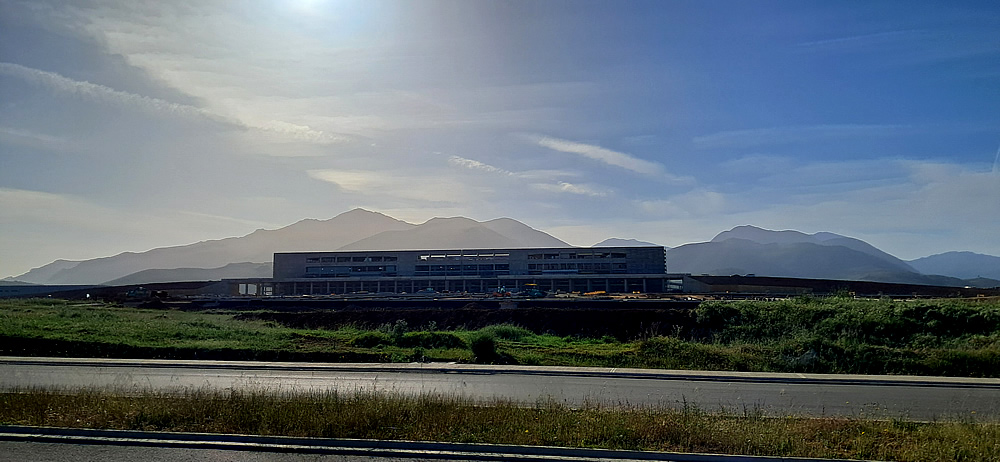 Passenger terminal construction progress at Kastelli Airport May 2026